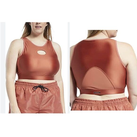 Core 10 by Reebok Women's Plus Size Cut Out Crop Top - Picture 1 of 6